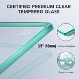 56"-60"W x 76"H Frameless Door, Double Sliding Door, 3/8'' Clear Tempered Glass W2011P197891