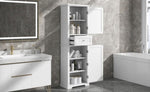 ZUN Tall Bathroom Storage Cabinet, Freestanding Storage Cabinet with Drawer and Adjustable Shelf, MDF 61004002