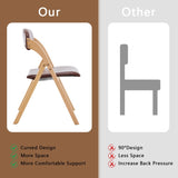 Set of 2 Wooden Folding Chairs with Padded Seats, Portable Simple Folding Chairs with Cushion for 87314134