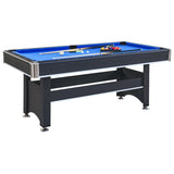 6-ft Pool Table with Table Tennis Top - Black with Blue Felt W465137248