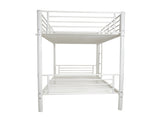 Iron Bed Bunk Bed with Ladder for Kids Twin Size White 35435386