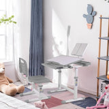 Desk for Kids Desk and Chair Set Kids Art Desk Drafting Table Desk Set with Adjustable Height, T3060P269056