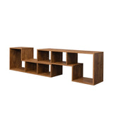 ZUN Double L-Shaped TV Stand,Display Shelf,Bookcase for Home Furniture,Walnut W33133146