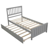 Twin size Platform Bed with Trundle, Gray WF195106AAE