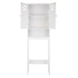 Double Door Fork Toilet Cabinet White 62734971