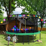 12FT Kids Trampoline with Safety Enclosure Net & Ladder and flag parts ,Outdoor W1163P234179
