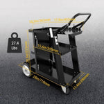 ZUN Welding Cart Heavy Duty, Mig Tig Welder Cart for Plasma Cutting Machine with 3-Tier Shelf, Side 38755649