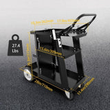 ZUN Welding Cart Heavy Duty, Mig Tig Welder Cart for Plasma Cutting Machine with 3-Tier Shelf, Side 38755649