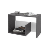 FURNITURE Vega Side Table in melamine with open storage,Onix and White 83083392