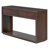 55" Console, Rustic Wooden Entryway with Storage Drawers and Open Shelf, Elegant Sofa 66076097