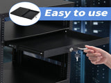 19" 1U Steel Plate DJ Drawer Equipment Cabinet with Keys Black 29080641