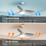 ZUN 42 Inch Modern ABS Ceiling Fan With 6 Speed Remote Control Dimmable Reversible DC Motor With Light W882140936