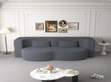 Modern Floor Sofa with 2 Pillows,Convertible Teddy Fabric Foam-Filled Sleeper Sofa Bed,15" Full Size 73126856