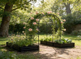 Raised Garden Bed with Arch Trellis, 2 Pack Metal Boxes with Garden Arch, Outdoor Garden 71235630