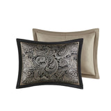 5 Piece Jacquard Bedspread Set with Throw Pillows Black Queen B03597641