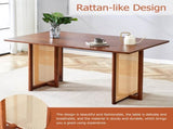 Chinese country retro solid wood table, simple modern imitation rattan table, wooden W1151P154595