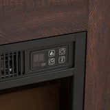 TV Stand Electric Fireplace TV Stand Glass Shelves, 3D Fireplace TV Stand LED Lights Wood W2275P257463