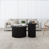 Coffee Table Set of 2 ,Round Coffee Table,Modern Side Tables Accent End Table for Living Room W688P248110