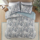 Full/Queen 3 Piece Floral Printed Cotton Duvet Cover Set B035P148365
