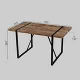 ZUN 55 " dining table modern rural industrial rectangular MDF dark wood, 4-6 people, 1.5" thick 88403809