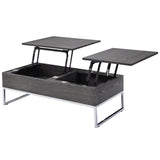 Rectangular Coffee Table with Lift Top, Gray Oak and Chrome B016P312974