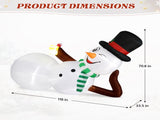 9.8 FT Lighted Christmas Inflatable Decoration, Large Inflatable Lying Snowman, Funny Blow Up Yard 20613284