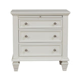Cream White 3-drawer Nightstand with Pull Out Tray B062P148635