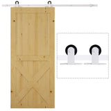 ZUN 6' Sliding Door Mounting Kit Rustic Interior Sliding Barn Door Mounting Hardware Kit White 55392428