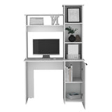 Carson Computer Desk with Hutch, Single Door Cabinet, Expansive Work Surface and 3-Tier Storage B200P188876