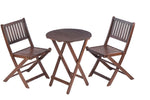 ZUN 3-Piece Acacia Wood Bistro Set, Wooden Folding Patio Furniture for Garden Backyard Balcony Porch w/ 04266338