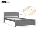 Wood Platform Bed with Headboard,Footboard and Wood Slat Support, Gray WF190781AAE