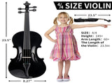 Full Size 4/4 Violin Set for Adults Beginners Students with Hard Case,Violin 12531694