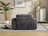 Corduroy Upholstered Chaise Lounge Sofa,Magazine bag,Detachable Cushions Deep Seat for Living W2120P322753