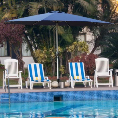 ZUN 10FT Patio Umbrella, Outdoor Table Umbrella with Push Button Tilt and Crank, UV Protection W1859P195941