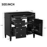 36'' Bathroom Vanity with Top Sink, Modern Bathroom Storage Cabinet with 2 Drawers and a Tip-out N710P230246B