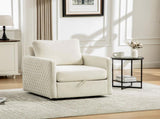 29.5''W Upholstered 360&deg Swivel Armchair with Hidden Storage, Comfy Diamond-Shape Tufted Armrests W3118P419157