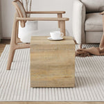 ZUN Elevate your living space with this square modern MDF coffee table that showcases smooth, light wood W1151P187996