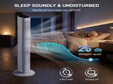 US Standard RTW-GR36 Tower Fan, 110V 45W, 36 Inch, Column Shape, White Plastic Body, Copper Motor, 13699804