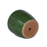 Handmade Ceramic Planter Set of 3, 15/12/9 Inch Diameter, Green Diamond Pattern, for Orchids & W3273P321483