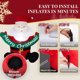 5.8FT Lighted Christmas Inflatable Decoration, Inflatable Santa Claus Holding Banner, Funny Blow Up 24353622