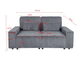 Modern Corduroy Loveseat with 2 Throw Pillows, Soft Double Seat Sofa for Cozy Living Spaces, Ribbed 28375997