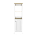 ZUN Arctic Linen Cabinet, With Four Shelves, Single Door Cabinet B128P148858