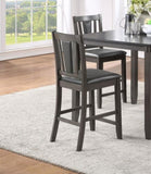 ZUN Grey Finish Dinette 5pc Set Kitchen Breakfast Counter height Dining Table w wooden Top Upholstered B01146569