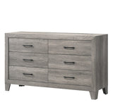 1pc Contemporary Six-Drawers Dresser Bed Side Cabinet Wooden Furniture Gray Color B2741P334816
