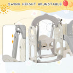 ZUN Toddler Slide and Swing Set 7 in 1, Kids Playground Climber Slide Playset with Basketball Hoop 72465607