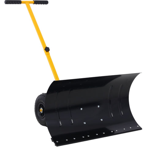 ZUN Snow Shovel with Wheels, Snow Pusher, Cushioned Adjustable Angle Handle Snow Removal Tool, 29" W465120789