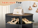 7-tier, 360&deg rotating wood-plastic composite shoe rack, 60*60*184cm, black 06263658