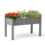 ZUN Raised Garden Bed with Legs, Elevated Wooden Planter Box for Outdoor Plants 38940356