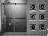 56 to 60'' W x 76'' H Frameless Shower Door, Double Sliding Shower Door with Premium 3/8'' T3210P277253