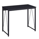 ZUN Black 35.5" Writing Desk with Metal Sled Base B062P184537